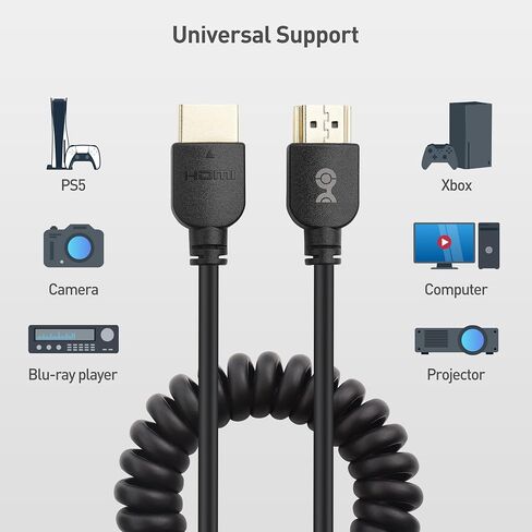 Cable Matters 48Gbps 8K Mini HDMI Coiled Cable 1-3ft with 8K@60Hz, 4K@240Hz and HDR Support, Mini HDMI Cable Coiled for Cameras, DSLRs, Camcorders, Portable Screens and Monitors in Saudi Arabia