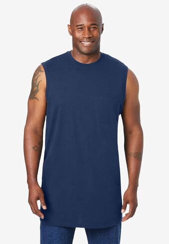 KingSize Men's Big & Tall Shrink-Less Longer-Length Lightweight Muscle Pocket Tee in Saudi Arabia