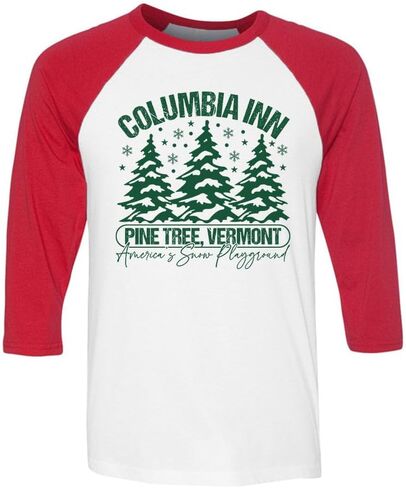 TeesAndTankYou Pine Tree Vermont Three-Quarter Raglan Sleeve Baseball Shirt Unisex in Saudi Arabia