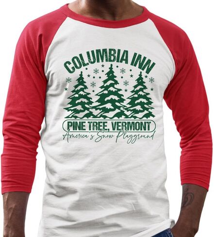 TeesAndTankYou Pine Tree Vermont Three-Quarter Raglan Sleeve Baseball Shirt Unisex in Saudi Arabia
