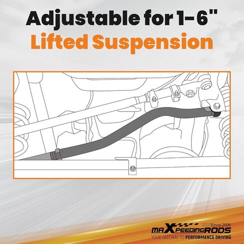 MaxPeedingrods شريط المسار القابل للتعديل الخلفي ل Jeep Wrangler TJ 1997-2006 مع 1-6 "، قضيب بار بانهارد in Kuwait
