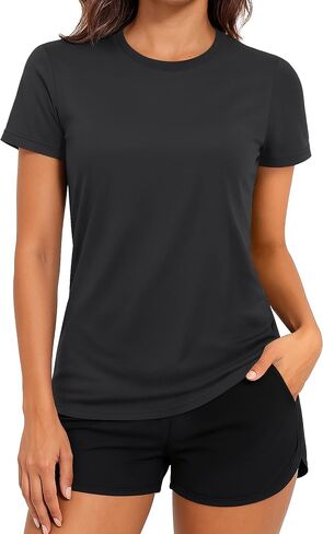 TACVASEN Women's Short Sleeve Shirts Sun Protection T-Shrit UPF 50+ Quick Dry Outdoor Yoga Running Gym Workout Tops in Saudi Arabia