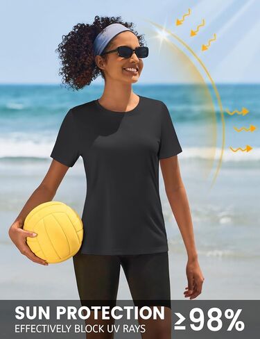 TACVASEN Women's Short Sleeve Shirts Sun Protection T-Shrit UPF 50+ Quick Dry Outdoor Yoga Running Gym Workout Tops in Saudi Arabia