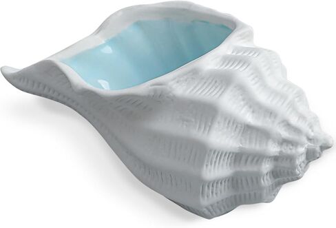 Conch Shape Ceramic Jewelry Tray,Shell Trinket Dish, Aqua Shell Trinket Dish Ceramic Ring Earring Holder Ocean-themed Decorative Trinket Plate for Rings Necklaces Bracelet Jewelry Watch Keys in Saudi Arabia