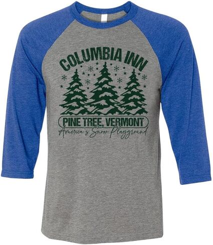 TeesAndTankYou Pine Tree Vermont Three-Quarter Raglan Sleeve Baseball Shirt Unisex in Saudi Arabia