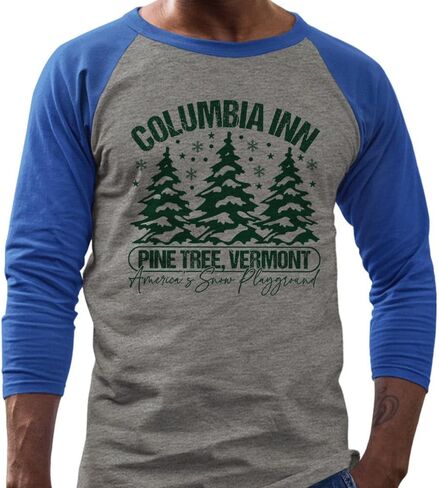 TeesAndTankYou Pine Tree Vermont Three-Quarter Raglan Sleeve Baseball Shirt Unisex in Saudi Arabia