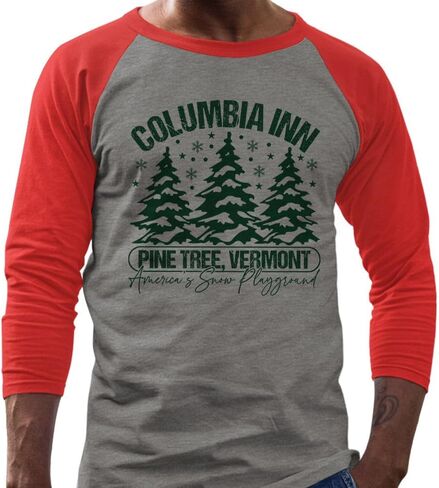 TeesAndTankYou Pine Tree Vermont Three-Quarter Raglan Sleeve Baseball Shirt Unisex in Saudi Arabia