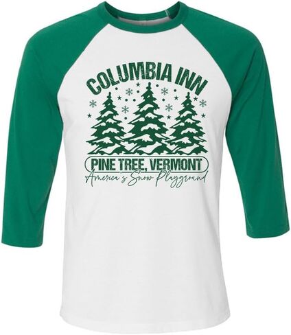 TeesAndTankYou Pine Tree Vermont Three-Quarter Raglan Sleeve Baseball Shirt Unisex in Saudi Arabia