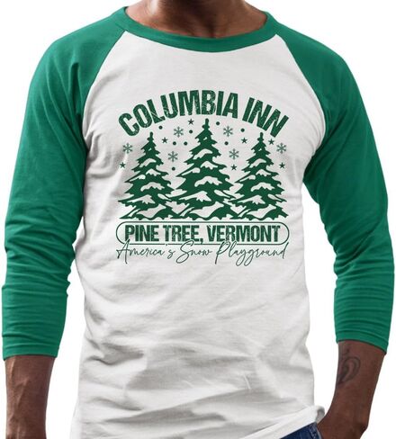 TeesAndTankYou Pine Tree Vermont Three-Quarter Raglan Sleeve Baseball Shirt Unisex in Saudi Arabia