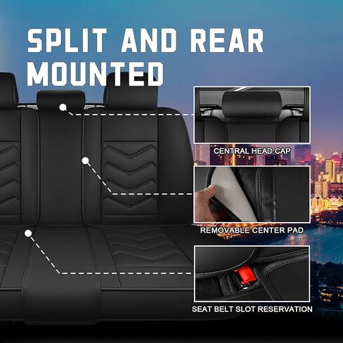 أغطية مقعد السيارة ل Chevy Silverado 1500 2000-2025 ، غطاء مقعد رياضي أنيقة ، غطاء مقعد سيارة Nappa Premium Nappa. أغطية مقعد السيارات مجموعات (فاخرة 5 مقاعد/أسود) in Kuwait