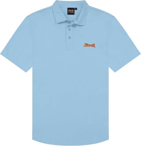 Le TIGRE Classic Cotton Polo Shirts for Men - Breathable Collared Shirts for Men with Stretch - Machine Washable Mens Polo Shirts - Sky Blue, Size XXL in Saudi Arabia