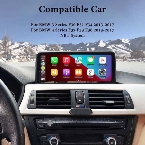 شاشة Linux CarPlay مقاس 10.25 بوصة لسيارة BMW 1/3/4 Series F20 F30 F31 F32 F33 F34 اللاسلكية Apple CarPlay التحديثية جهاز استقبال ستيريو راديو السيارة بنظام Android مع شاشة عرض تعمل باللمس بنظام NBT (2012-2017) in Kuwait