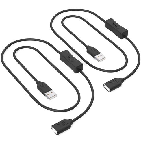 كبل التبديل USB ON/OFF CABLE 0.6 قدم 2 حزمة ، 2A شحن البيانات 480 ميجا بريتنيات ، من النوع-A 2.0 سلك الطاقة مع/إيقاف تشغيل الكمبيوتر ، الكمبيوتر المحمول ، التلفزيون ، السيارة ، PS4/PS5/Xbox Game Console ، in Kuwait