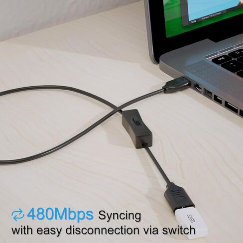 كبل التبديل USB ON/OFF CABLE 0.6 قدم 2 حزمة ، 2A شحن البيانات 480 ميجا بريتنيات ، من النوع-A 2.0 سلك الطاقة مع/إيقاف تشغيل الكمبيوتر ، الكمبيوتر المحمول ، التلفزيون ، السيارة ، PS4/PS5/Xbox Game Console ، in Kuwait