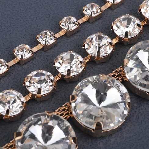 شحنات Boho الكريستال بيان قلادة الطبقات قلادة Rhinestone قلادة سباركلي رقبة سلسلة حفل زفاف المجوهرات للنساء in Kuwait