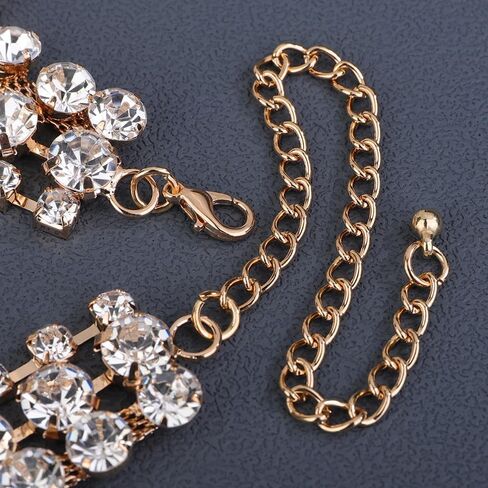 شحنات Boho الكريستال بيان قلادة الطبقات قلادة Rhinestone قلادة سباركلي رقبة سلسلة حفل زفاف المجوهرات للنساء in Kuwait
