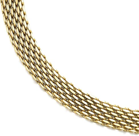 COOLSTEELANDBEYOND Mesh Choker Necklace, Braided Chain, Womens Statement Collar Necklace in Saudi Arabia
