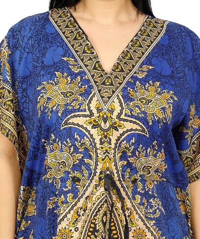 السيدات Long Kaftans Kimono Maxi Style Dresses Women في Cover Up (Teal الأزرق) in Saudi Arabia