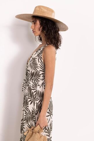 Gottex Beach Life Women's Mulit Green V-Neck Maxi Cover-Up Dress with Adjustable Waist and Front Slit Swim Essential in Saudi Arabia