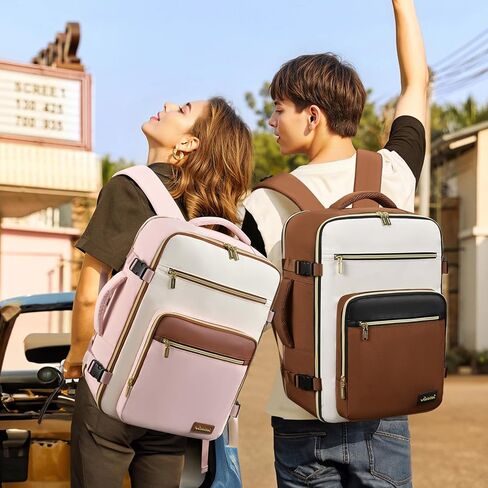 LOVEVOOK Travel Backpack For Women,40L Carry On Backpack Flight Approved,TSA Personal Item Travel Bag Fits 17 Inch Laptop,Business Weekender Overnight Daypack with Toiletry Bag and Cubes in Kuwait