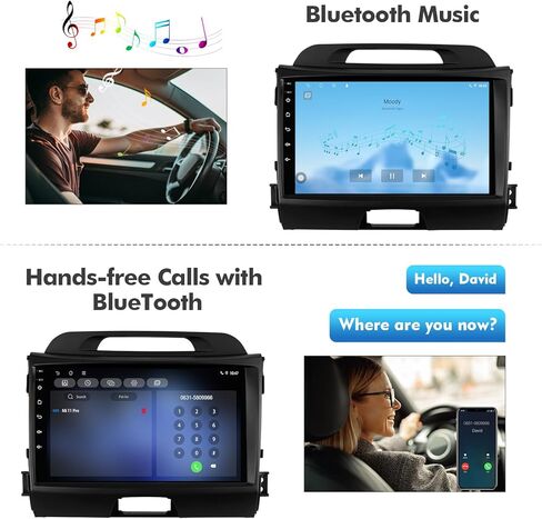 2+32G 9-inch Android 12 Car Stereo for KIA Sportage 3 2010-2016 IPS Touchscreen Screen Car Radio with Carplay & Android Auto Support Backup Camera GPS FM Navi BT SWC in Kuwait