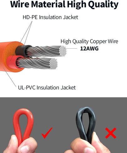 Solar Connector to DC 8mm Adapter Cable, 2M 6FT 12AWG+14AWG Solar Cable with DC8020/7909 for Jackery Explorer 160 240 500 1000 GZ Yeti BLUETTI Portable Power Station, Solar Generator, Solar Panel in Saudi Arabia