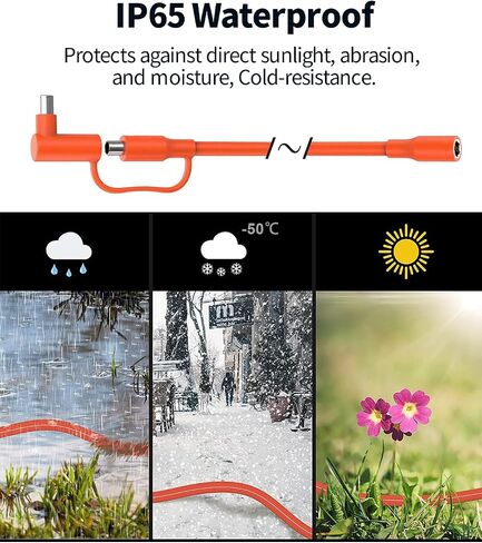 Solar Connector to DC 8mm Adapter Cable, 2M 6FT 12AWG+14AWG Solar Cable with DC8020/7909 for Jackery Explorer 160 240 500 1000 GZ Yeti BLUETTI Portable Power Station, Solar Generator, Solar Panel in Saudi Arabia