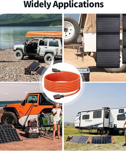 Solar Connector to DC 8mm Adapter Cable, 2M 6FT 12AWG+14AWG Solar Cable with DC8020/7909 for Jackery Explorer 160 240 500 1000 GZ Yeti BLUETTI Portable Power Station, Solar Generator, Solar Panel in Kuwait