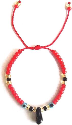 LUXURYGOLD888 Azabache Red Bracelet with Evil Eye (ADULT) / Pulsera De Azabache Para Adulto Rojo- B84 in Saudi Arabia