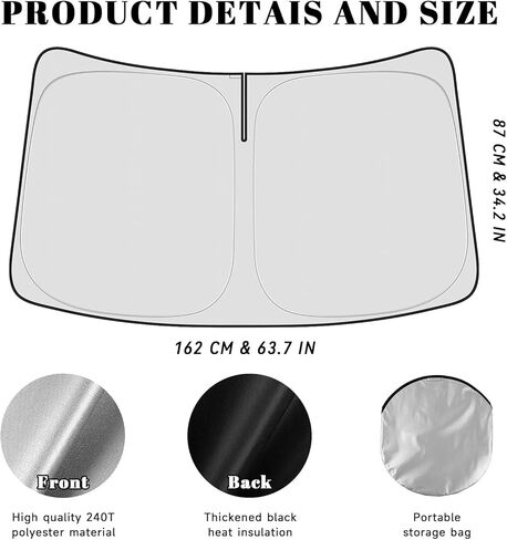 Car Windshield Sun Shade for Kia 2022-2025 Carnival Accessories (OEM Design) عزل عزل قابلة للطي Sunshade للحماية النهائية in Kuwait