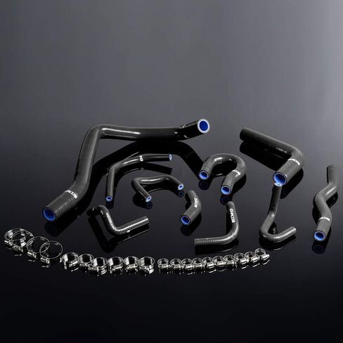 PIT66 Silicone Radiator Hose Kit,Compatible with 88-91 Civic/CRX EE EF/CR-X Base/DX/HF/Si Black with Clamps in Saudi Arabia