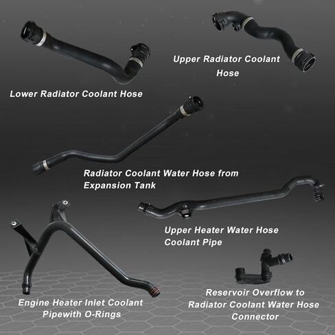 FZJDSD 7PCS مجموعة توسع الخزان تبريد مخطط خرطوم المبرد مجموعة متوافقة مع BMW 325CI 325I 325XI 330CI 330I 330XI 323CI 323I 328CI 328I استبدال 17127510952 11531436408 11531436410 1153025252525252525252525252525252525252525252525251431436436408 in Saudi Arabia