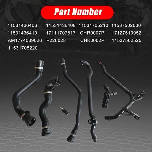 FZJDSD 7PCS مجموعة توسع الخزان تبريد مخطط خرطوم المبرد مجموعة متوافقة مع BMW 325CI 325I 325XI 330CI 330I 330XI 323CI 323I 328CI 328I استبدال 17127510952 11531436408 11531436410 1153025252525252525252525252525252525252525252525251431436436408 in Saudi Arabia