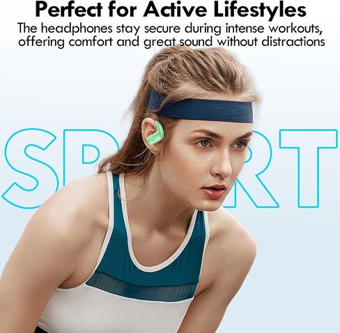kurdene Wireless Earbuds Bluetooth Headphones Sport,Over Ear Buds with Deep Bass Sound,60Hrs Playtime Earphones Redesigned Comfort Fit with Earhooks for Running,Meeting,Workout-Orange in Saudi Arabia
