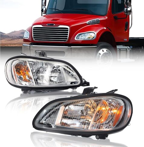 بديل زوج المصباح الأمامي عزم الدوران لعام 2002-2018 Freightliner M2 M-2 100 106 112 Semi Trucks [شملت جميع المصابيح] مجموعة السائق المعتمدة من Assembly Dot SAE (TR028-L ، TR028-R) in Saudi Arabia