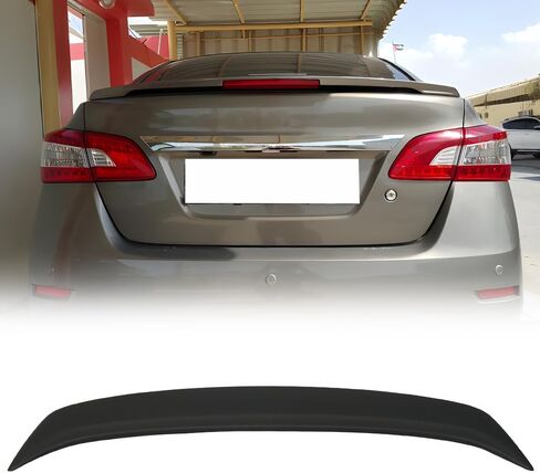 Trunk Spoiler Compatible with 2013-2019 Nissan Sentra Sedan, ABS Matte Black Rear Trunk Tail Lid Racing Spoiler Wing W/Brake Light in Saudi Arabia
