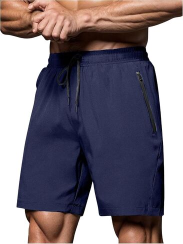 OYOANGLE Men's Sweat Shorts Running Shorts Lightweight Quick Dry Zipper Pocket Athletic Gym Shorts in Saudi Arabia