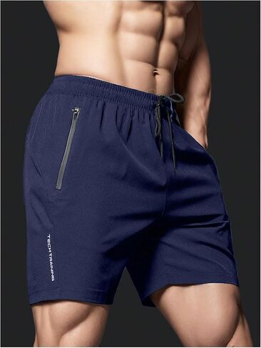 OYOANGLE Men's Sweat Shorts Running Shorts Lightweight Quick Dry Zipper Pocket Athletic Gym Shorts in Saudi Arabia