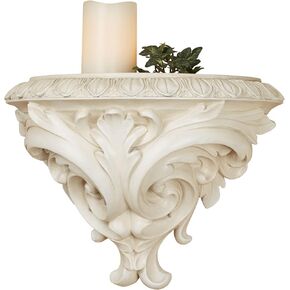 Touch of Class Clareville Antique White Acanthus Leaf Wall Shelf | Victorian Style Decor in Saudi Arabia