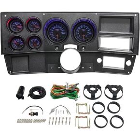 حزمة مجموعة GlowShift 6 Gauge Cluster متوافقة مع Chevy C10 1973-1987 - لعداد السرعة الملون 7 ، TACH ، ضغط الزيت ، درجة حرارة المياه ، مستوى الوقود ومقاييس فولت - فاز المباشر اللوحة اللوحة in Kuwait