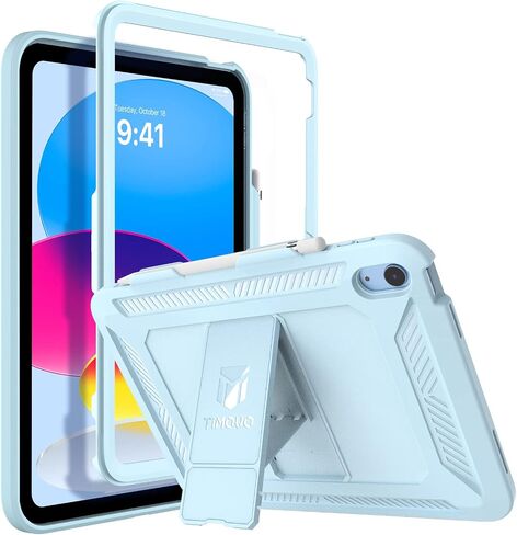 TiMOVO Case for iPad (A16) 11th Generation 11 Inch 2025, iPad 10th Generation Case 2022 with Pencil Holder, Heavy Duty Shockproof Rugged Protective Cover, Black in Saudi Arabia