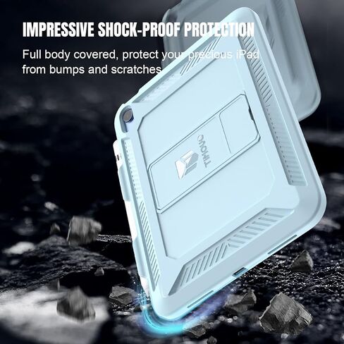 TiMOVO Case for iPad (A16) 11th Generation 11 Inch 2025, iPad 10th Generation Case 2022 with Pencil Holder, Heavy Duty Shockproof Rugged Protective Cover, Black in Saudi Arabia