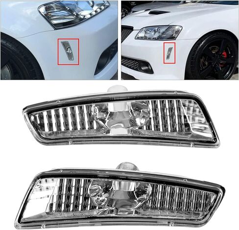 HECASA Pair Side Marker Lights Compatible with 2008-2009 Pontiac G8 GT GXP Bumper Side Markers Lamps Left & Right Side Clear Lens in Kuwait