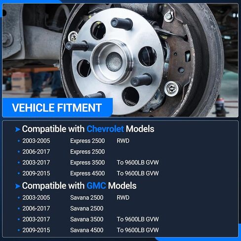 Autoround 515059 Front Wheel Bearing and Hub Assembly Fit for 2003-2017 Chevy Express 2500/3500/4500, GMC Savana 2500/3500/4500, 8 Lugs w/ABS, Set of 2 in Saudi Arabia