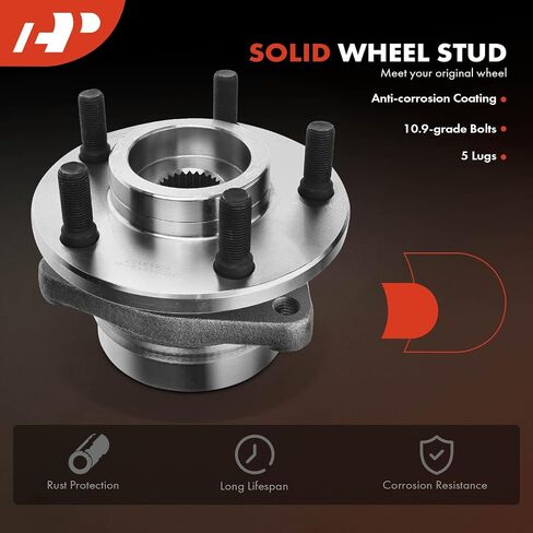 A-Premium 2 X Bront Wheel Bearing and Hub Assembly مع 5-Lug متوافق مع Jeep Wrangler 1987-1989 ، Cherokee 1984-1989 ، Comanche 1986-1989 ، Wagoneer 1984-1989 in Saudi Arabia