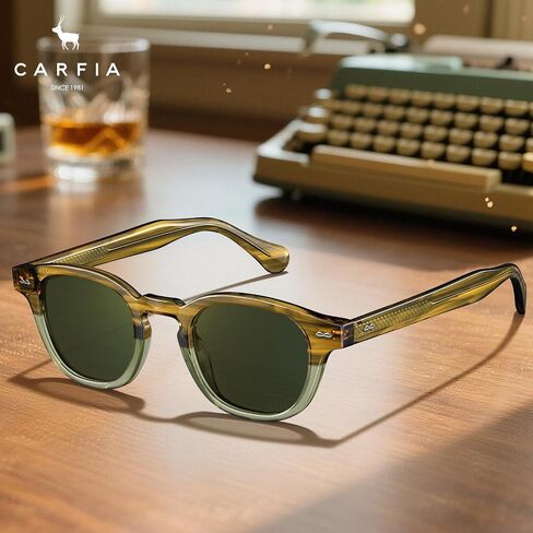 Carfia Retro Cool Atetate Sunglasses للرجال حماية الأشعة فوق البنفسجية المستقطبة ، و Square Square Sunnies Daynies Strendy Eyewears in Saudi Arabia