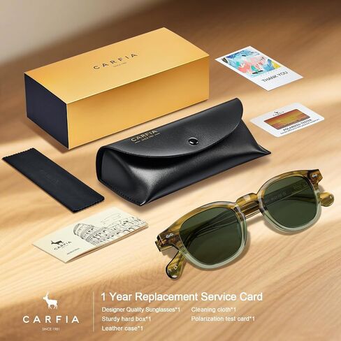 Carfia Retro Cool Atetate Sunglasses للرجال حماية الأشعة فوق البنفسجية المستقطبة ، و Square Square Sunnies Daynies Strendy Eyewears in Saudi Arabia