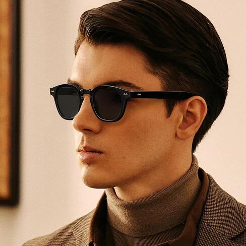 CARFIA Retro Cool Atetate Sunglasses for Men Polarized UV Protection, Keyhole Square Sunnies Driving Shades Trendy Eyewears in Saudi Arabia