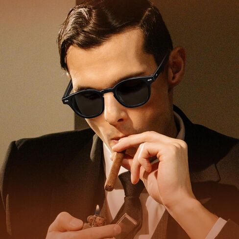 CARFIA Retro Cool Atetate Sunglasses for Men Polarized UV Protection, Keyhole Square Sunnies Driving Shades Trendy Eyewears in Saudi Arabia