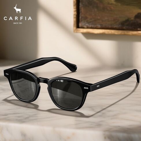 CARFIA Retro Cool Atetate Sunglasses for Men Polarized UV Protection, Keyhole Square Sunnies Driving Shades Trendy Eyewears in Saudi Arabia